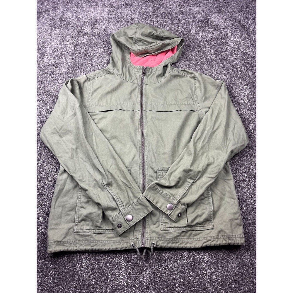 Columbia Jacket Womens Medium Hooded Full Zip Military Utility Coats Green
